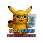 Cozy Cubes solventless live rosin infused gummies by Masterball Melts, 300mg pack with assorted flavors like papaya, citrus, and berry.