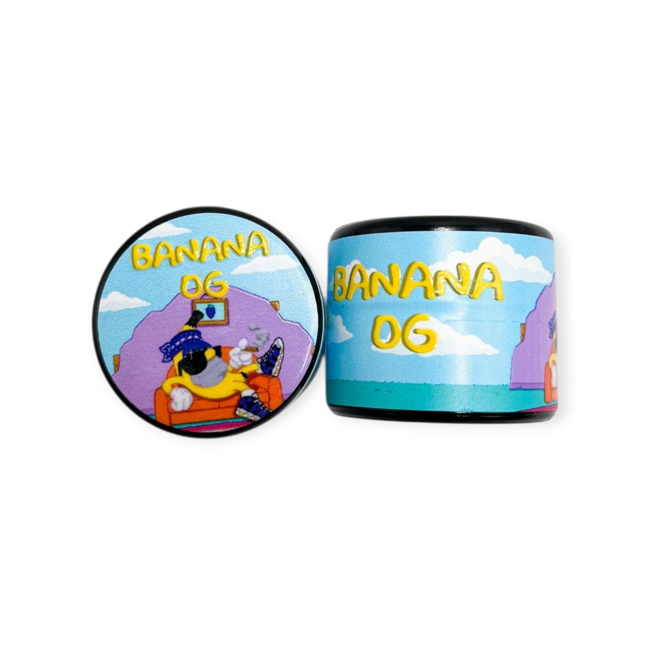 Banana OG THCa Rosin by Kapow Berries ā Premium Solventless Concentrate Kapow Berries Banana OG THCa Rosin jar with golden concentrate and tropical banana aroma