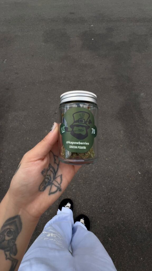 Kapow Berries Z – Imperial Club Exclusive Hybrid Close-up of Kapow Berries Z buds from the Imperial Club drop, showing frosty trichomes, purple hues, and candy gas terpene profile