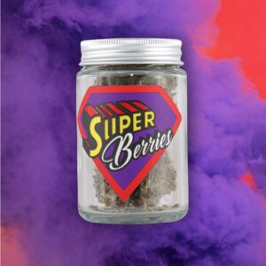 Super Berries cannabis strain from Kapow Berries Ounce Box with tropical fruit and sweet berry flavors