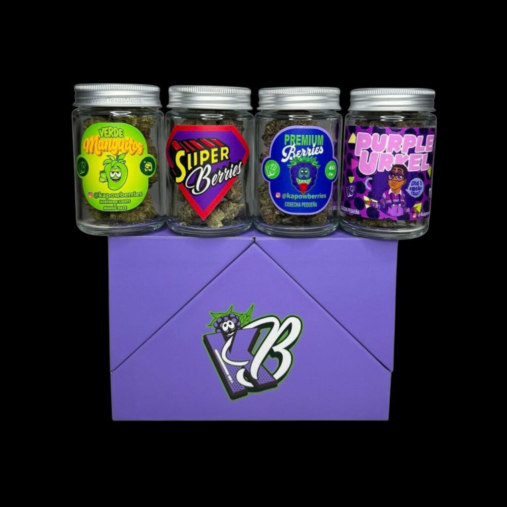Kapow Berries Ounce Box Review | Premium Indoor Cannabis Strains & Flavor Profiles Kapow Berries Ounce Box cannabis strain review with premium indoor flower, fruity berry flavors, and high THC