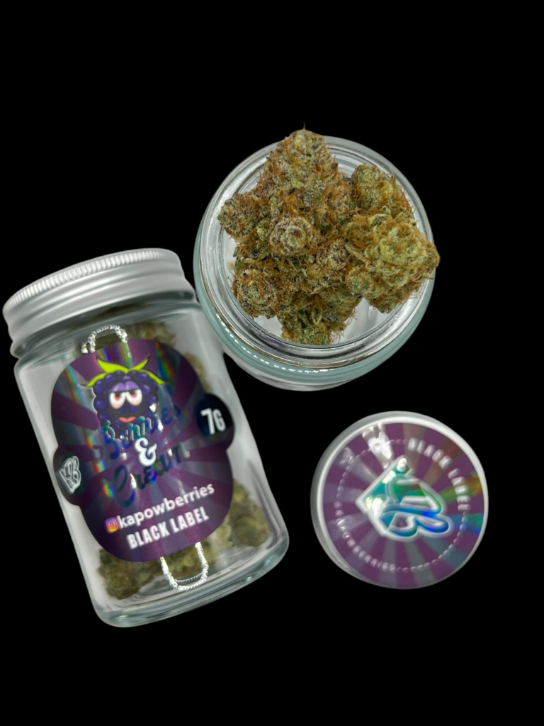 kapow berries | black label berries & cream 7g premium jar